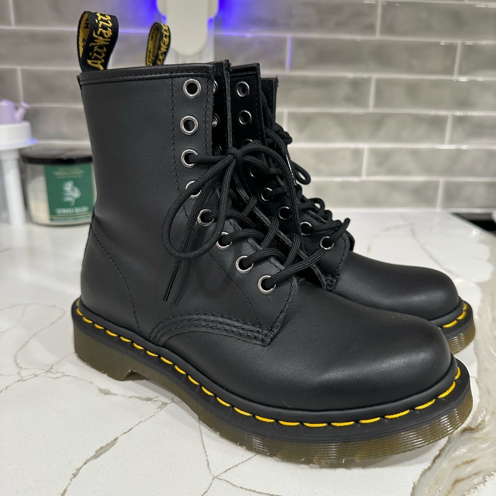 Dr. Martens 1460 Combat Boots. Women’s size 5. Color Black. - Picture 2 of 13